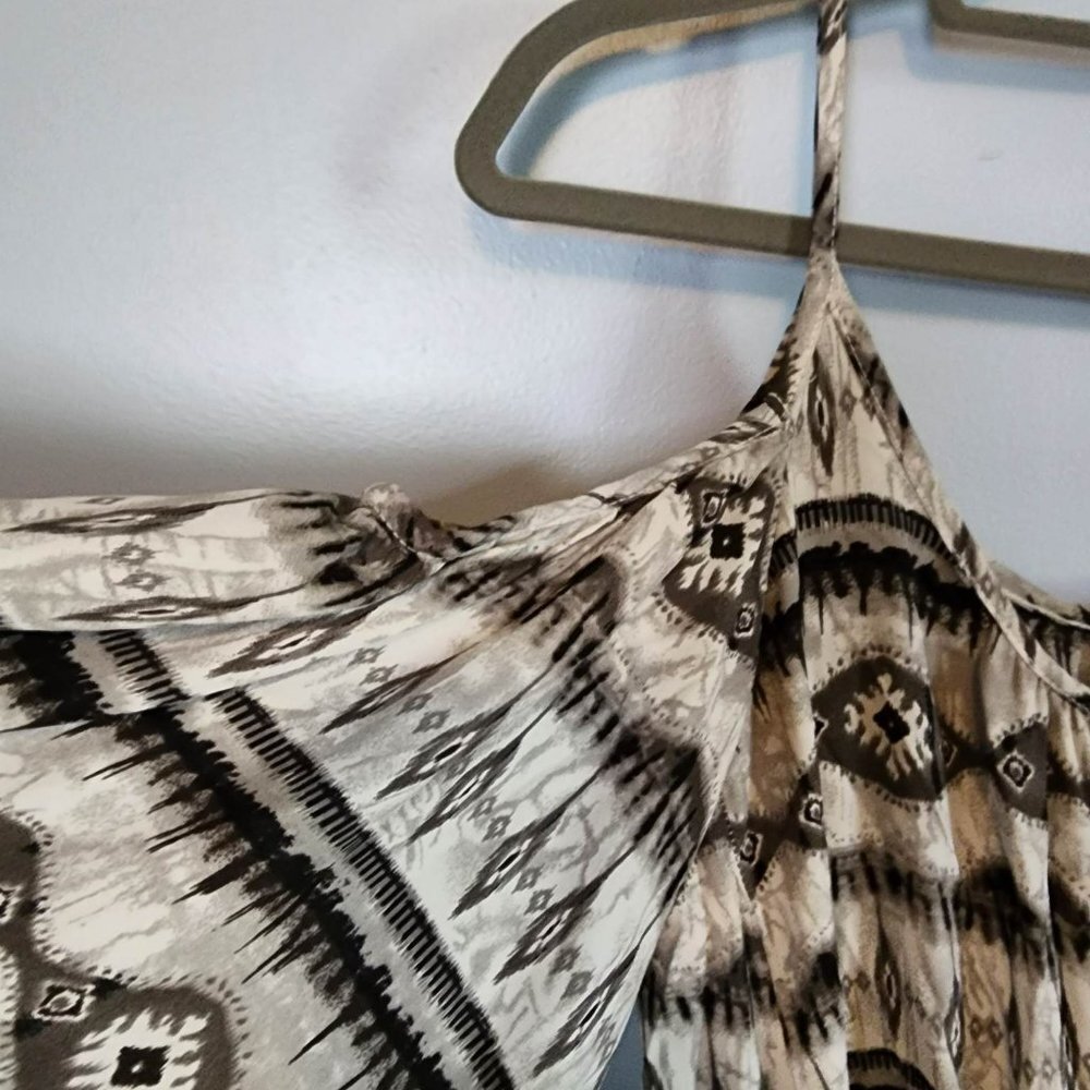 EUC Voll Cold Shoulder Black/Silver tunic/dress Boho Style - Picture 5 of 6